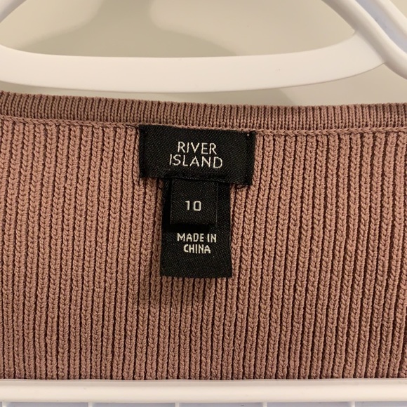 River island sweetheart neck knitted mauve top - Picture 3 of 4